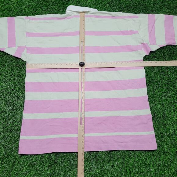 Vintage Y2K Columbiaknit Rugby Shirt Mens XL USA Made Pink Stripe Preppy Ivy - Picture 4 of 10